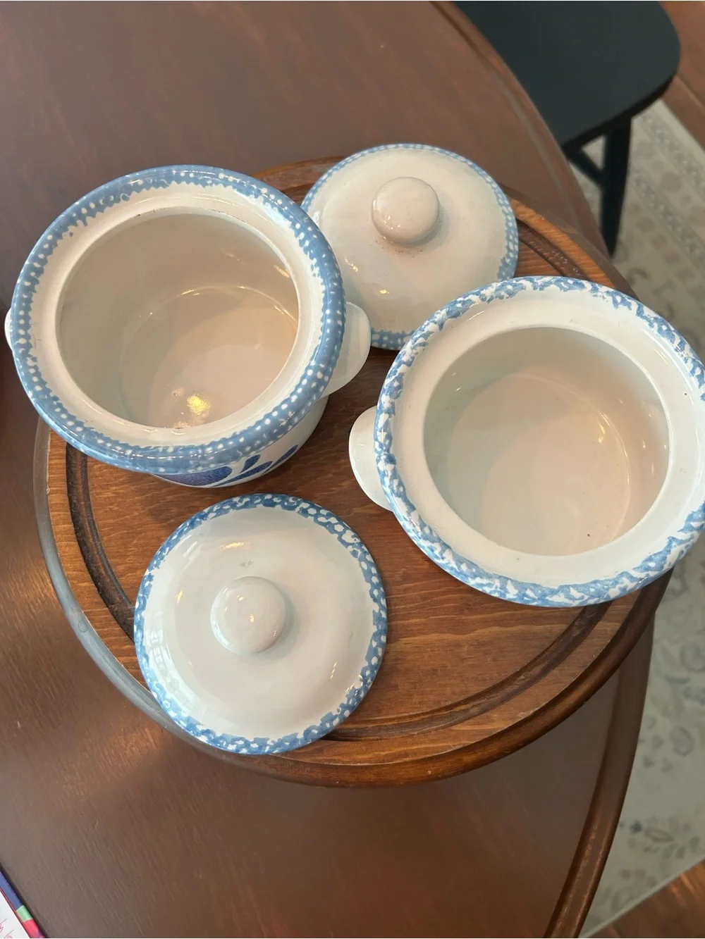 Stoneware Heart-Pattern Covered Casserole Dish - Blue and White